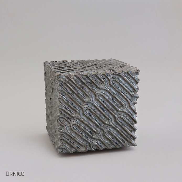 Ceramic Urn Brick Fielder 1,5l Grey Silver