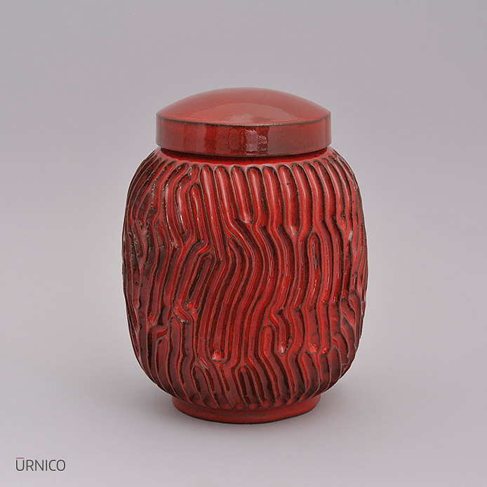 Ceramic Urn Loo 2l Red